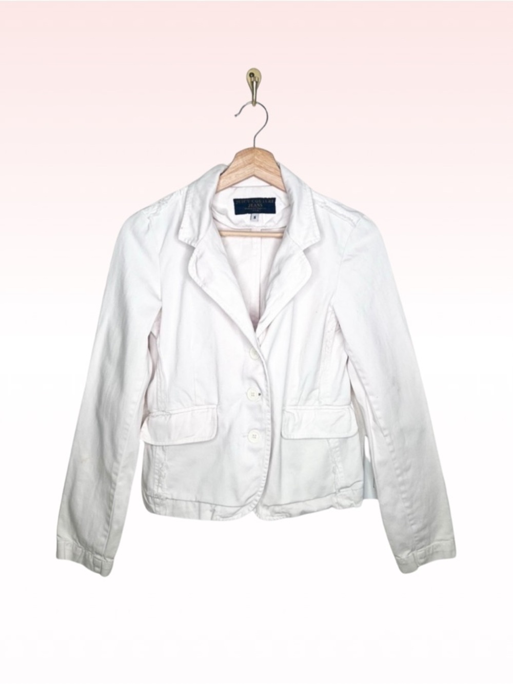 Y2k JUICY COUTURE JEANS Pale Pink Denim Jacket (Sz S)